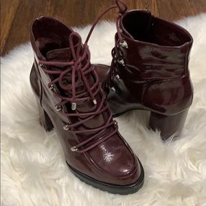 Patent Leather Combat Booties